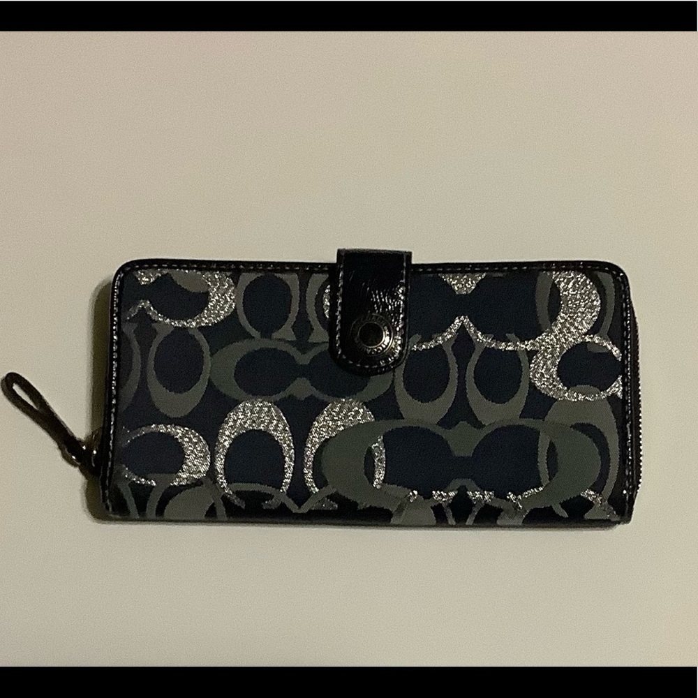 Blue and silver Coach Wallet